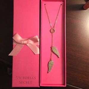 👑Gold Angel Wing with Rhinestone Accents Necklace