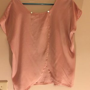 Open back short sleeve blouse