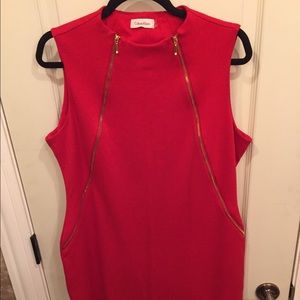 New Red Calvin Klein Sleeveless Dress