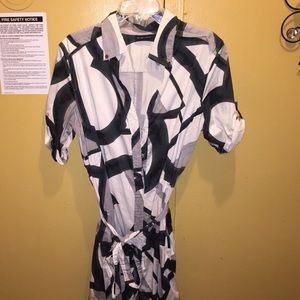 Black/white/grey 3/4 dress