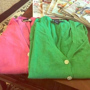 Two Ralph Lauren polo cardigans