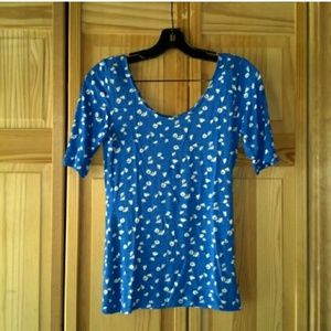 Rue 21 Blue Shirt with Daisies