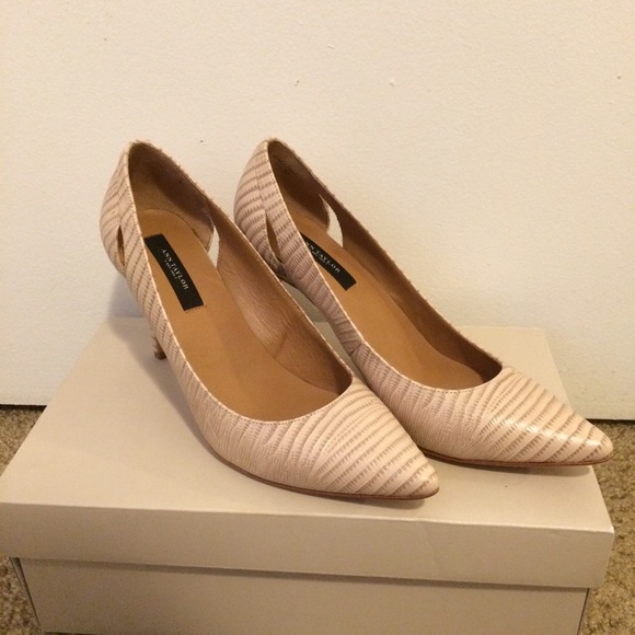 Ann Taylor exotic leather pumps