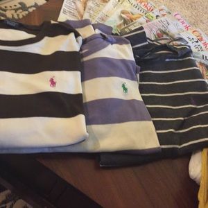 3 long sleeve polo tops!