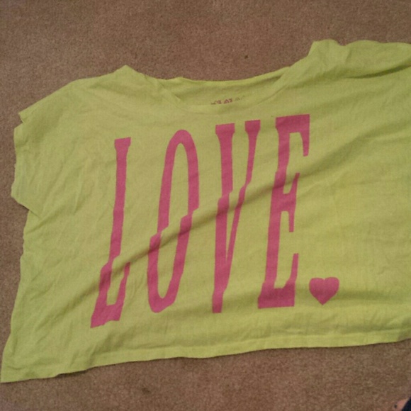 Neon yellow and pink crop top