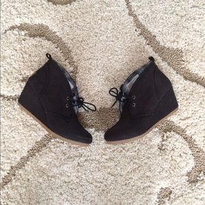 Black Lace Up Heeled Booties