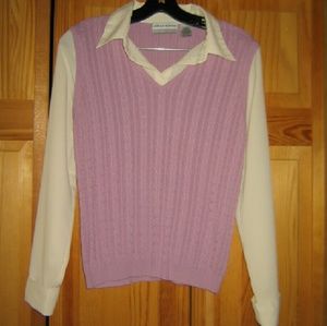 Alfred Dunner Purple Sweater Vest Blouse