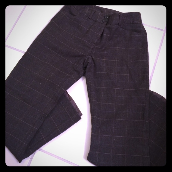 Brown wool pants with tiny blue and gold stripes! - Picture 1 of 2