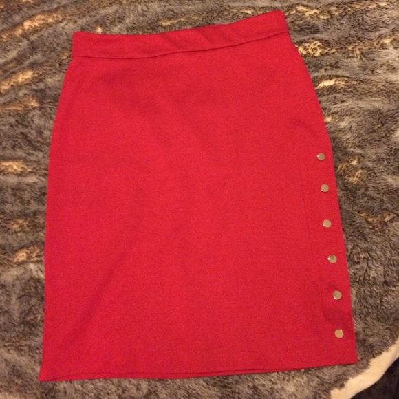 Red skirt w/ side gold buttons