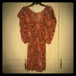 Flutter-sleeve dress in boho print