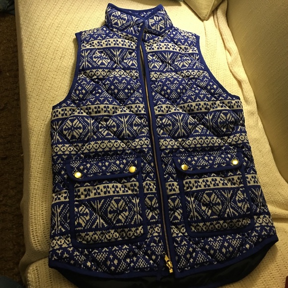 NWT JCrew vest blue/white XS