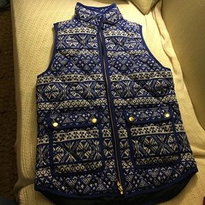 NWT JCrew vest blue/white XS