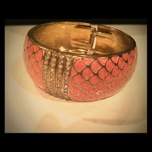 Cute pink and gold cuff bracelet
