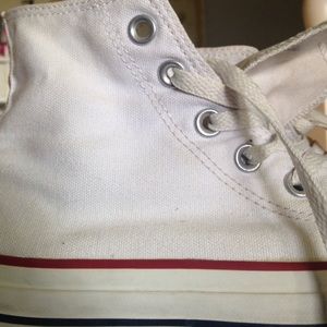 All star white blue & red converse