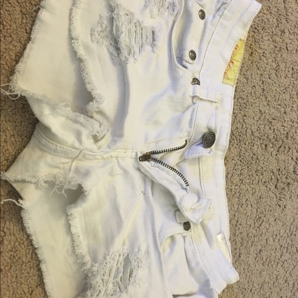 White Jean shorts