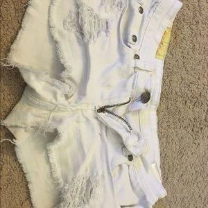 White Jean shorts