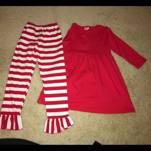 Girls dress w/ ruffle pants size XXL