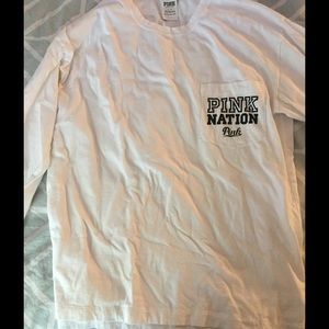 Victoria's Secret Pink Long Sleeve White Shirt