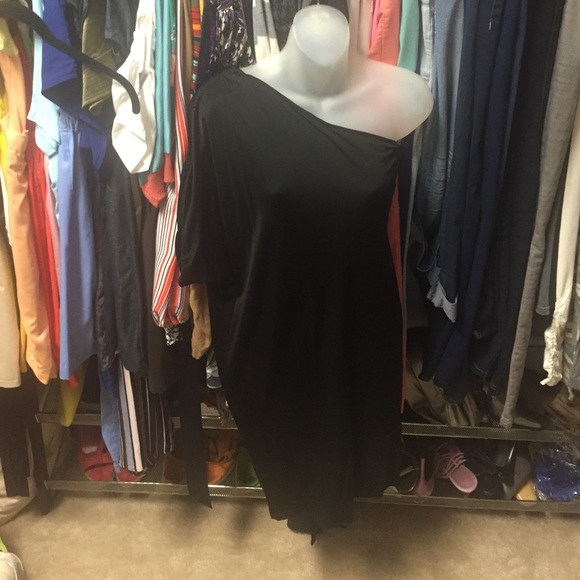 Rachel Rachel Roy Black One-Shoulder Dress