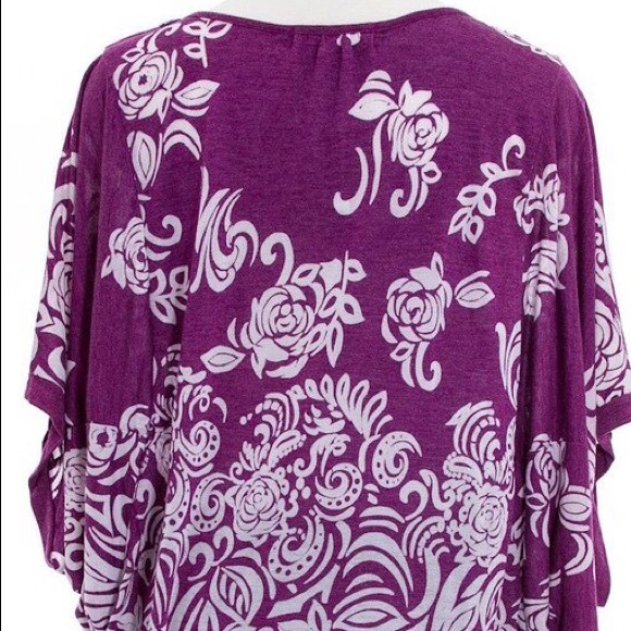 Testament Women's Tribal Print Blouse Top in Berry - Picture 3 of 4