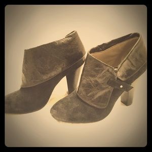 Black leather ankle boots