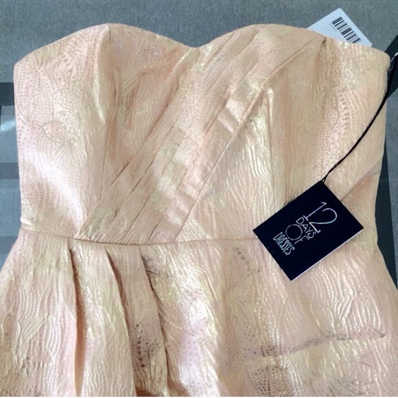 Kimchi Blue Blush&Gold Strapless Dress NWT