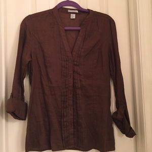 Brown button down shirt