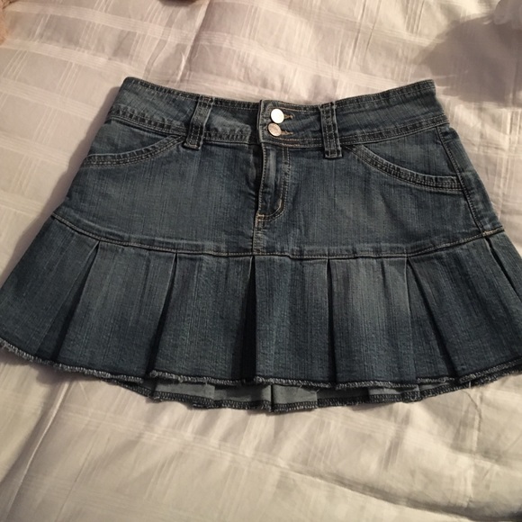 denim mini skirt