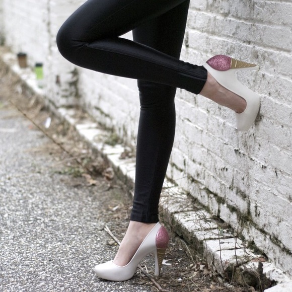 Melissa + Karl Lagerfeld glitter ice cream pumps