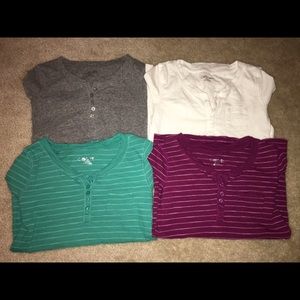4 girls size Medium(7/8) 3/4 sleeve tops
