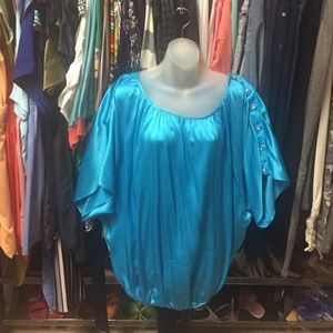 Turquoise Silk Mini Dress