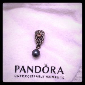 Pandora grapes with cultured pearl & diamond charm