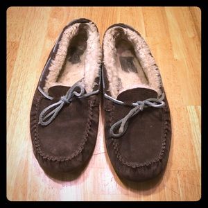 Dark brown UGG moccasins