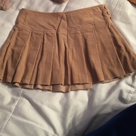 Tan Pleated Skirt