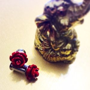 Tunnel rose plugs stainless steel 2gauge