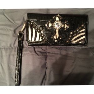 Zebra cross wallet/wristlet