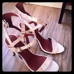 Rebecca Minkoff genuine snakeskin sandals