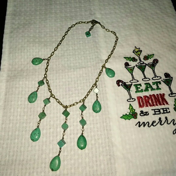 SALE!! Brass and Turquoise Necklace