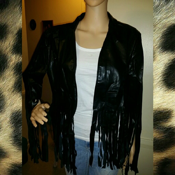 Pleather Fringe Jacket