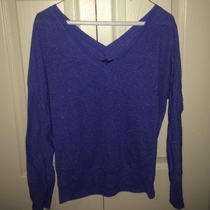 Silver and Blue striped long sleeve tee