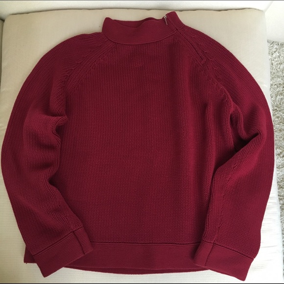 Red cotton rayon sweater