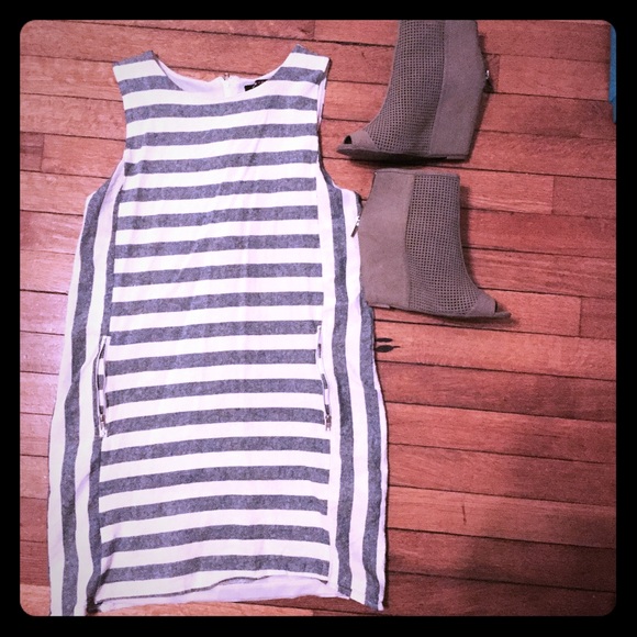 Grey and beige dress