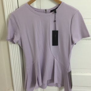BCBG MaxAzria Lavender "Scarlet" Peplum Top -Small