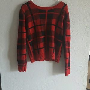 Red plaid sweater