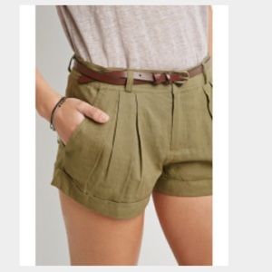 High waisted taupe shorts