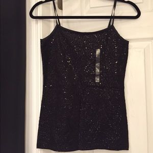 SOLD Ann Taylor Black Sequin Cami Tank XXS