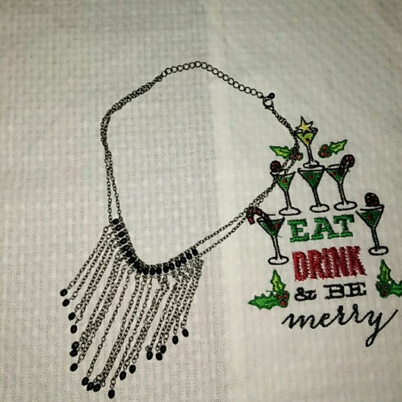 SALE!! Jet and Chain Bib Necklace