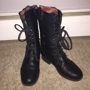 Wild Diva black combat boots