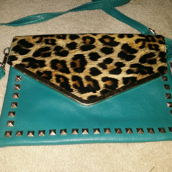 Leopard & Turquoise Crossbody