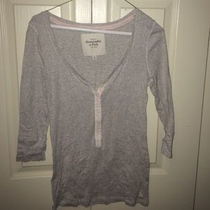 🎀3/4 Sleeve Tee Gray and Pink